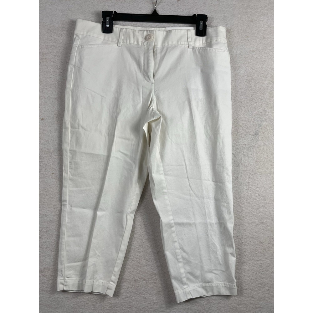 Ann Taylor LOFT Women's Pants 10P Petite White Original Crop Straight Leg NWT